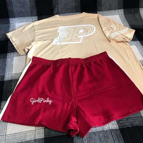 VS PINK IVY FLEECE SHORTS WITH CAMPUS TEE & RACING LOGO SIZE XXL - Picture 9 of 9